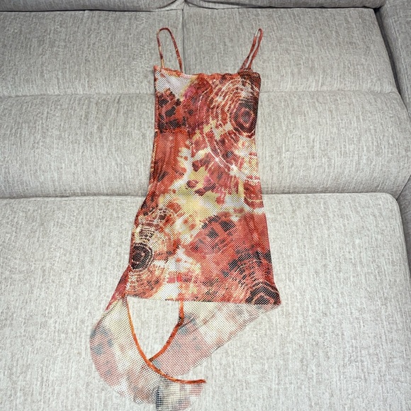 Patterned Mesh Mini Dress - Picture 6 of 6